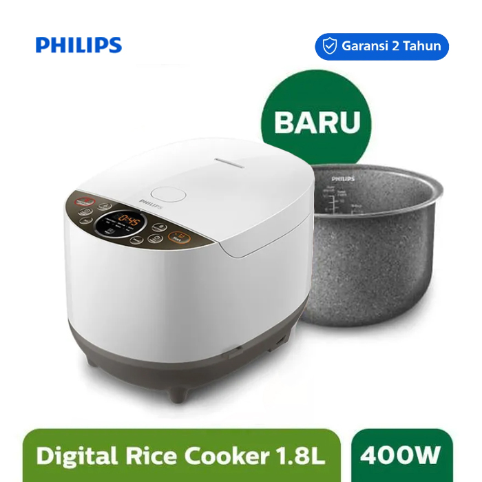  Philips Fuzzy Logic Rice Cooker 1.8 Liter - HD4515/33 - Putih